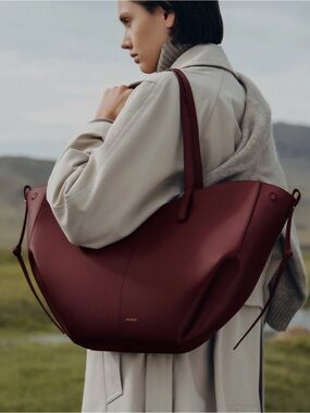 Polene Cyme Edition Textured Black Cherry Bag